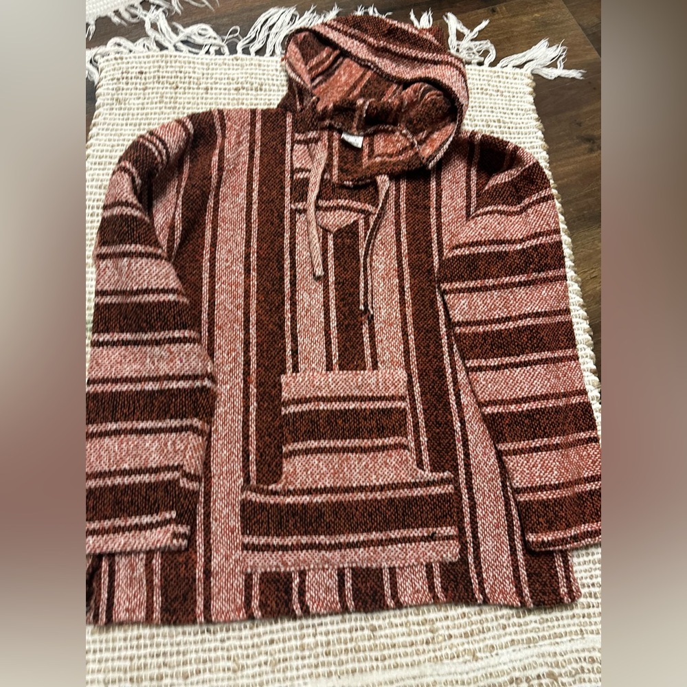 Striped Brown and Pink Men's Pancho🌹